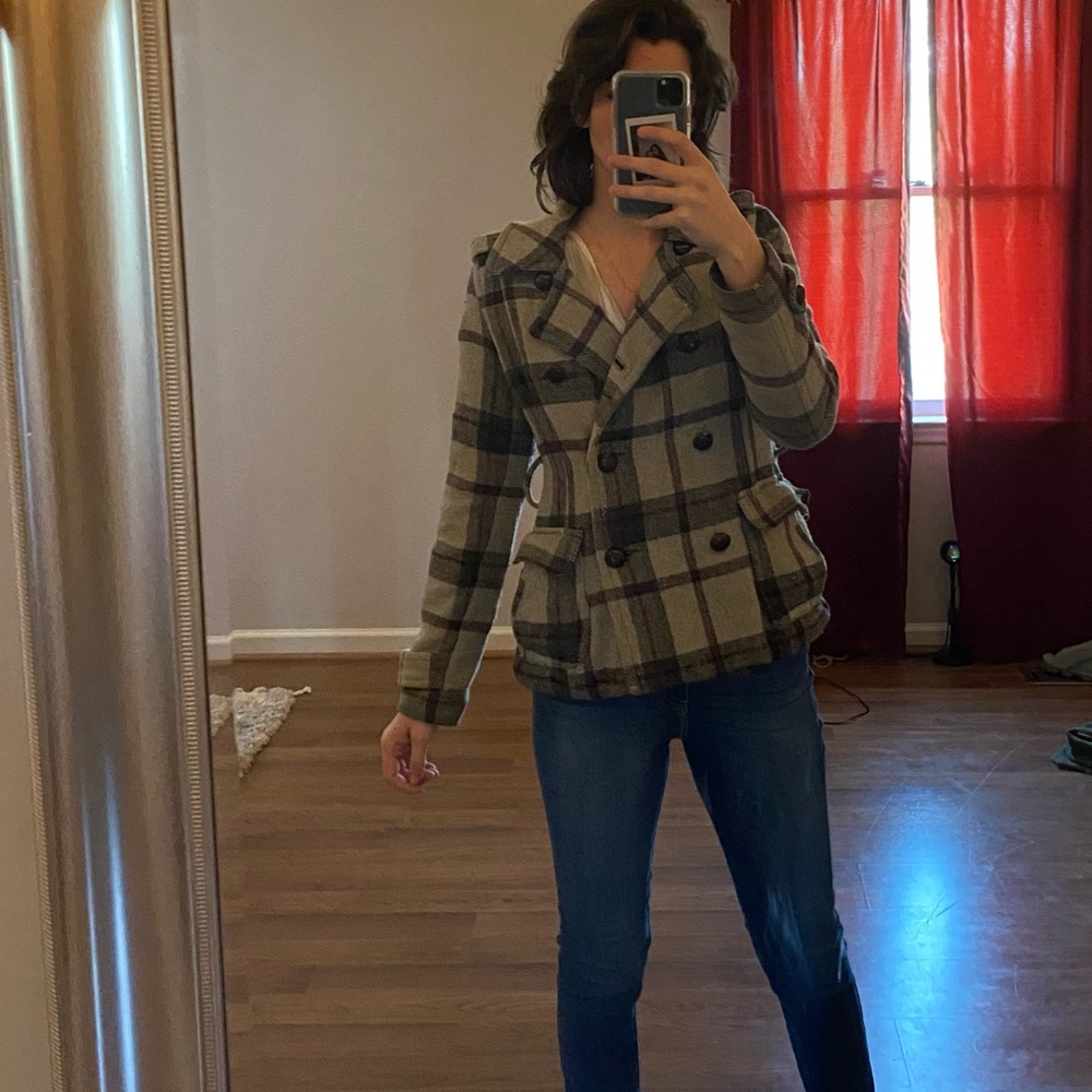 Plaid Wool Coat